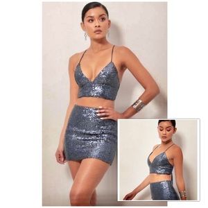 NWT ANGL Sequin Glam  2Pc Skirt Set